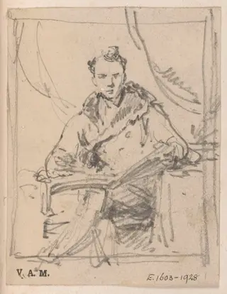 A Western man seated with a book on his knee, by George Chinnery, 19