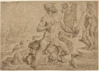 Simeon the Patriarch, by Maarten van Heemskerck, ink, 1549