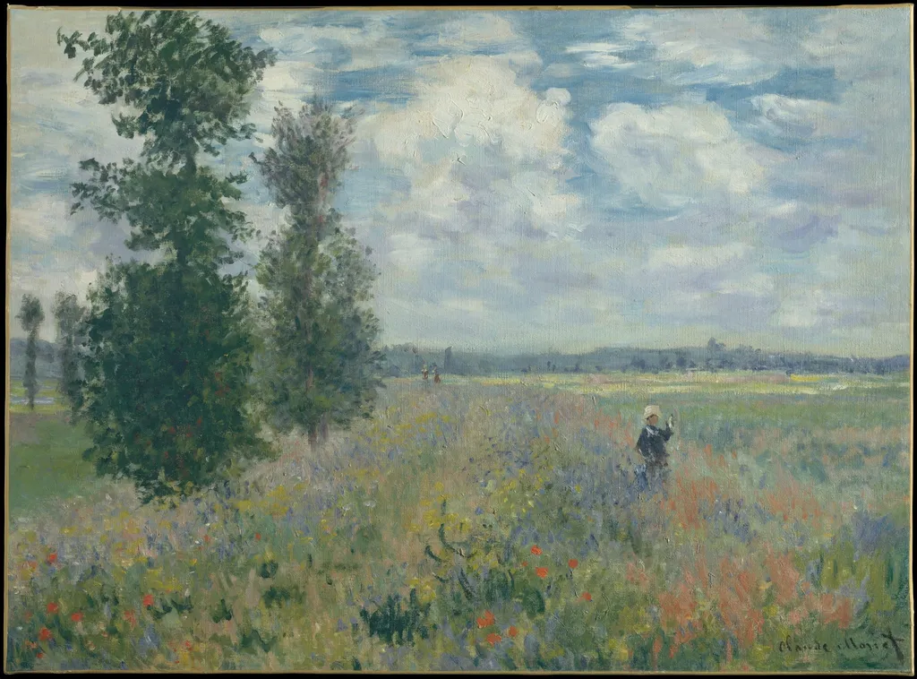 Poppy Fields near Argenteuil, by Claude Monet, oil, 1875