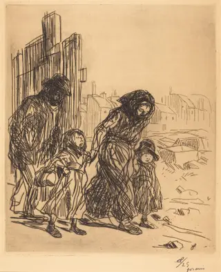 Après la saisie (After the Seizure), by Jean-Louis Forain, ink, 1908