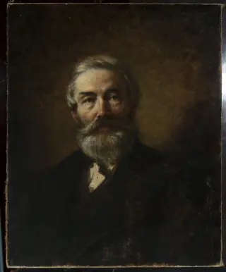 Portrait of a man, by Wilhelm Leopolski, oil, 1875