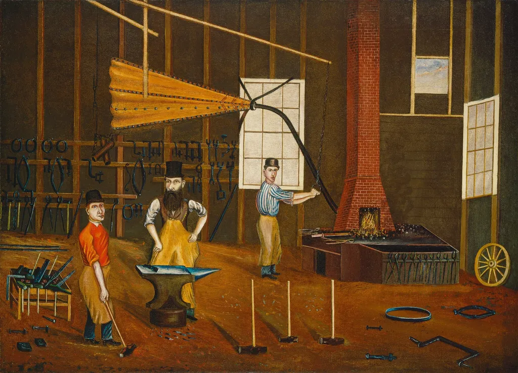 Blacksmith Shop, by Francis A. Beckett, oil, 1880