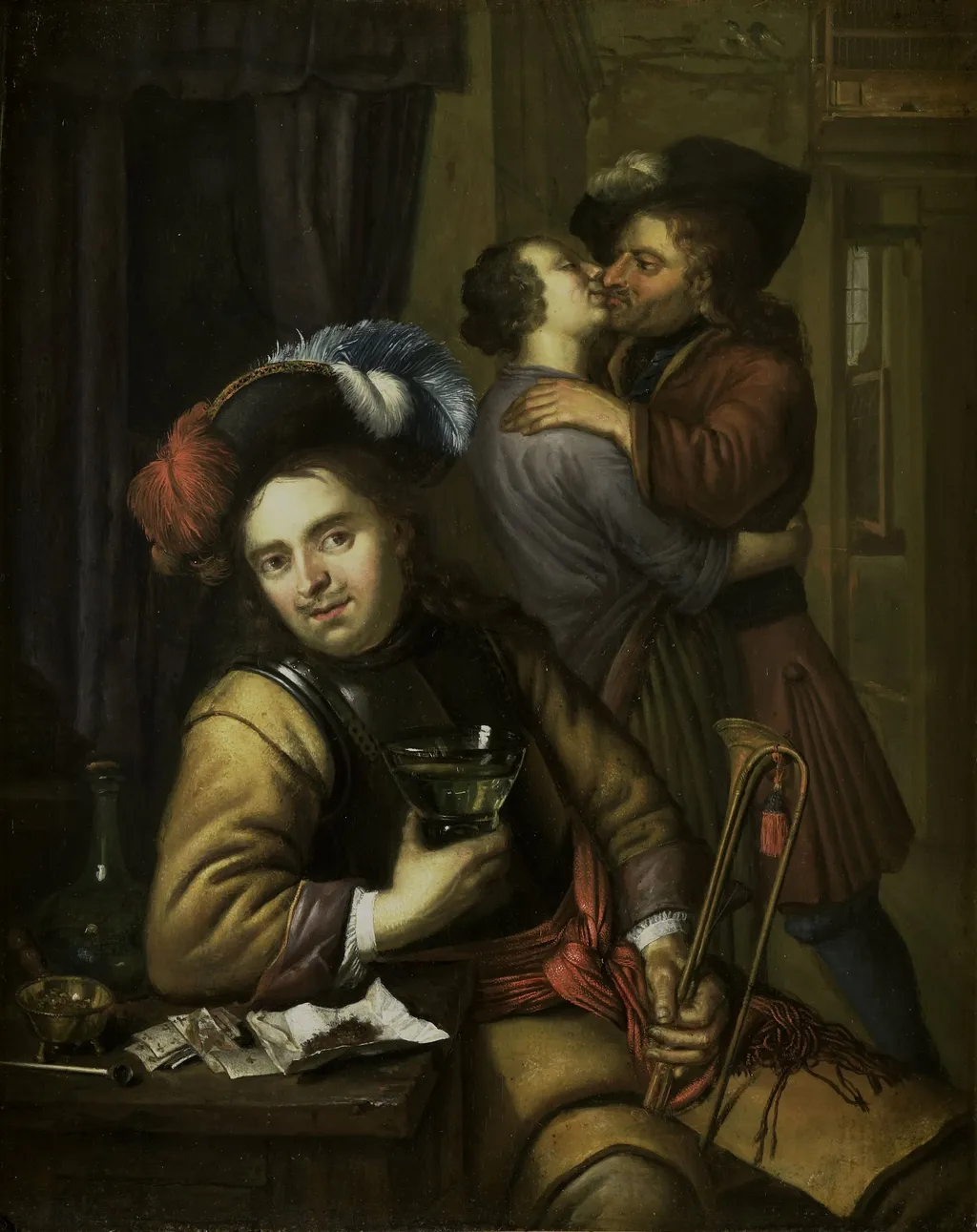 Soldier Scene, by Carel de Moor, oil, 1709