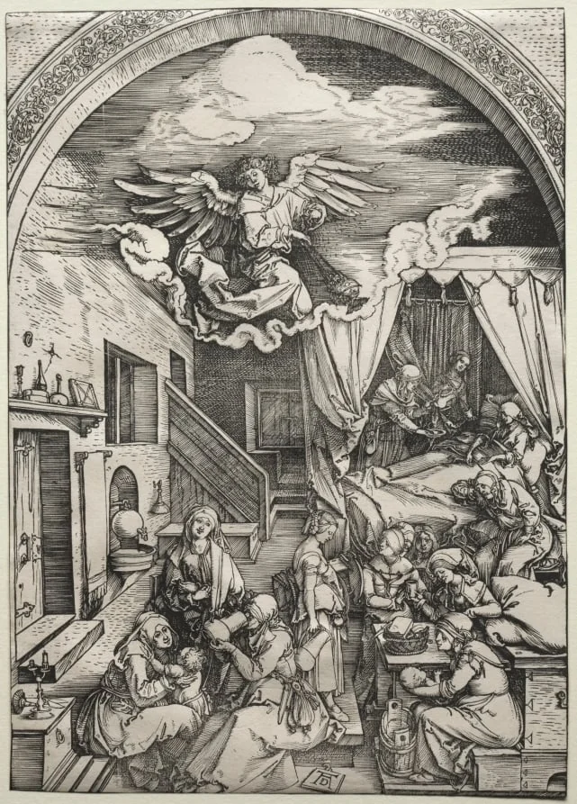 The Birth of the Virgin, detail