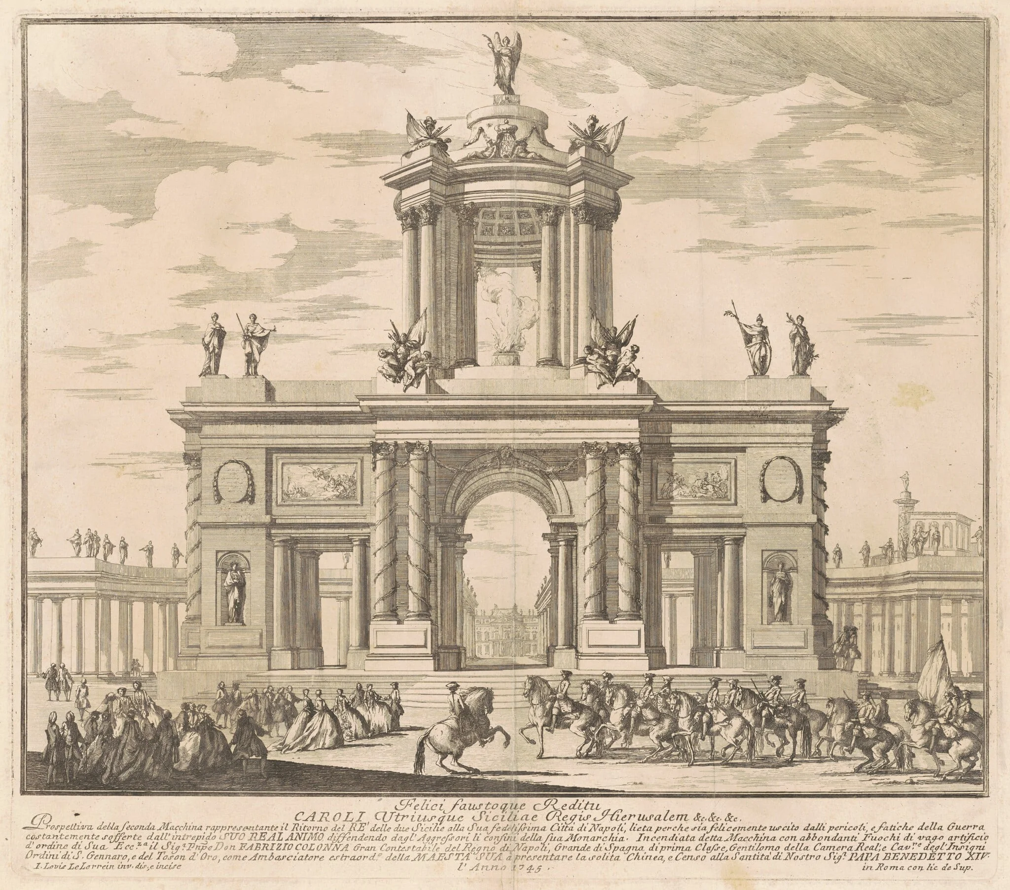 The Seconda Macchina for the Chinea of 1745: Triumphal Arch for the Return of King Charles of Bourbon to Naples, detail