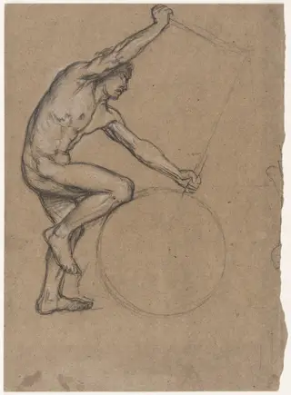 Study for the painting, "The Catapult", exhibited at the Royal Academy, 1868, by Edward John, Sir Poynter, 1868