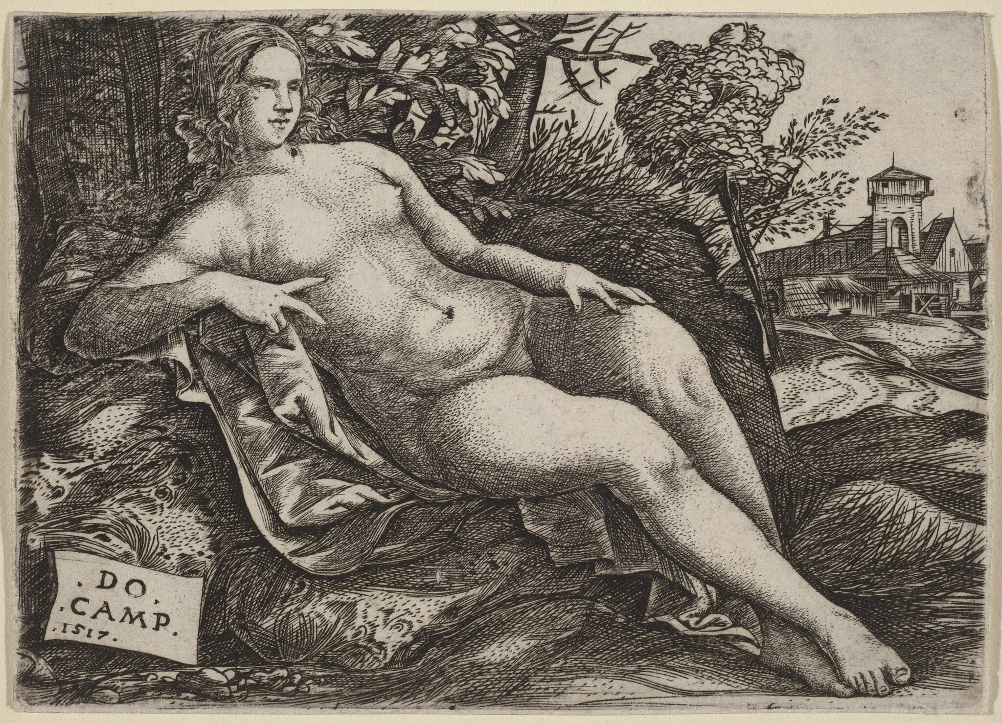 Venus Reclining in a Landscape, detail
