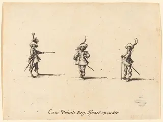 Unarmed Drill, by Jacques Callot, ink, 1634