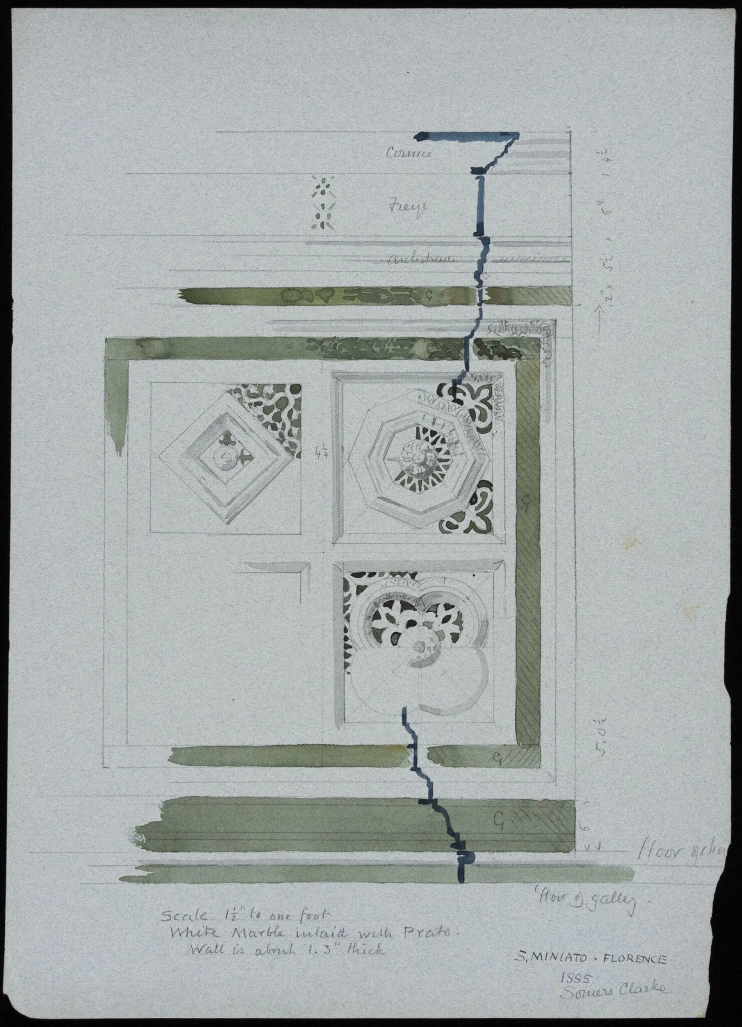 Details of marble inlay, Church of S. Miniato, Florence, detail