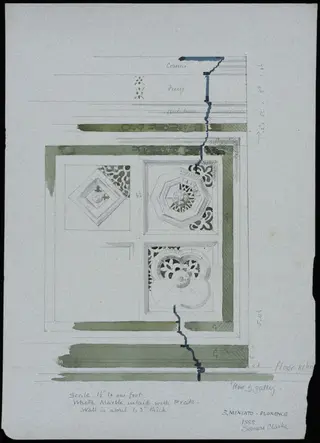 Details of marble inlay, Church of S. Miniato, Florence, by Somers Clarke, 1885