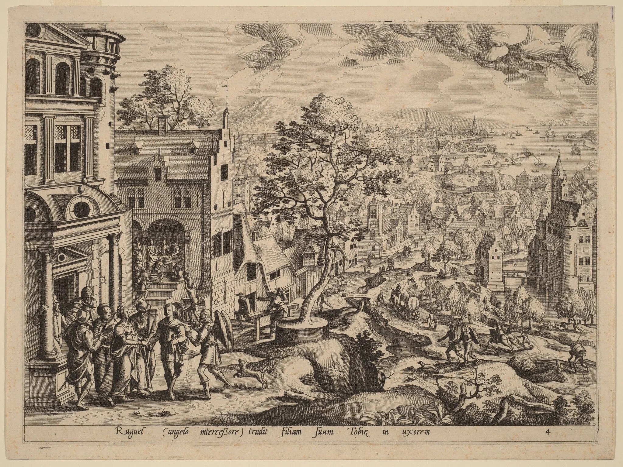 Tobias and the Angel Arriving at Raguel's House, detail