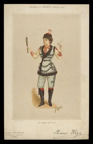 Madame Marie Rôze in the title role of Mignon, by Charles Goodall & Son Ltd, 21