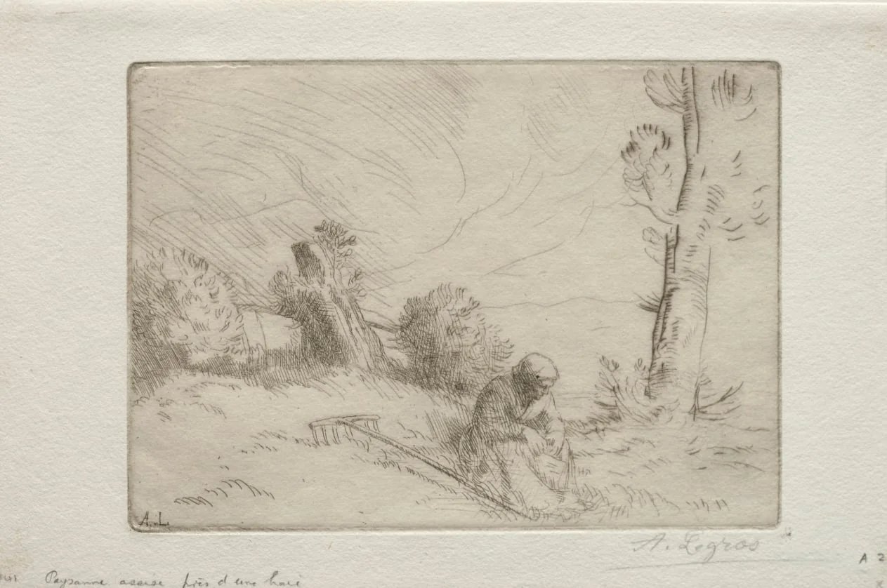 Peasant near a Stone Fence, detail