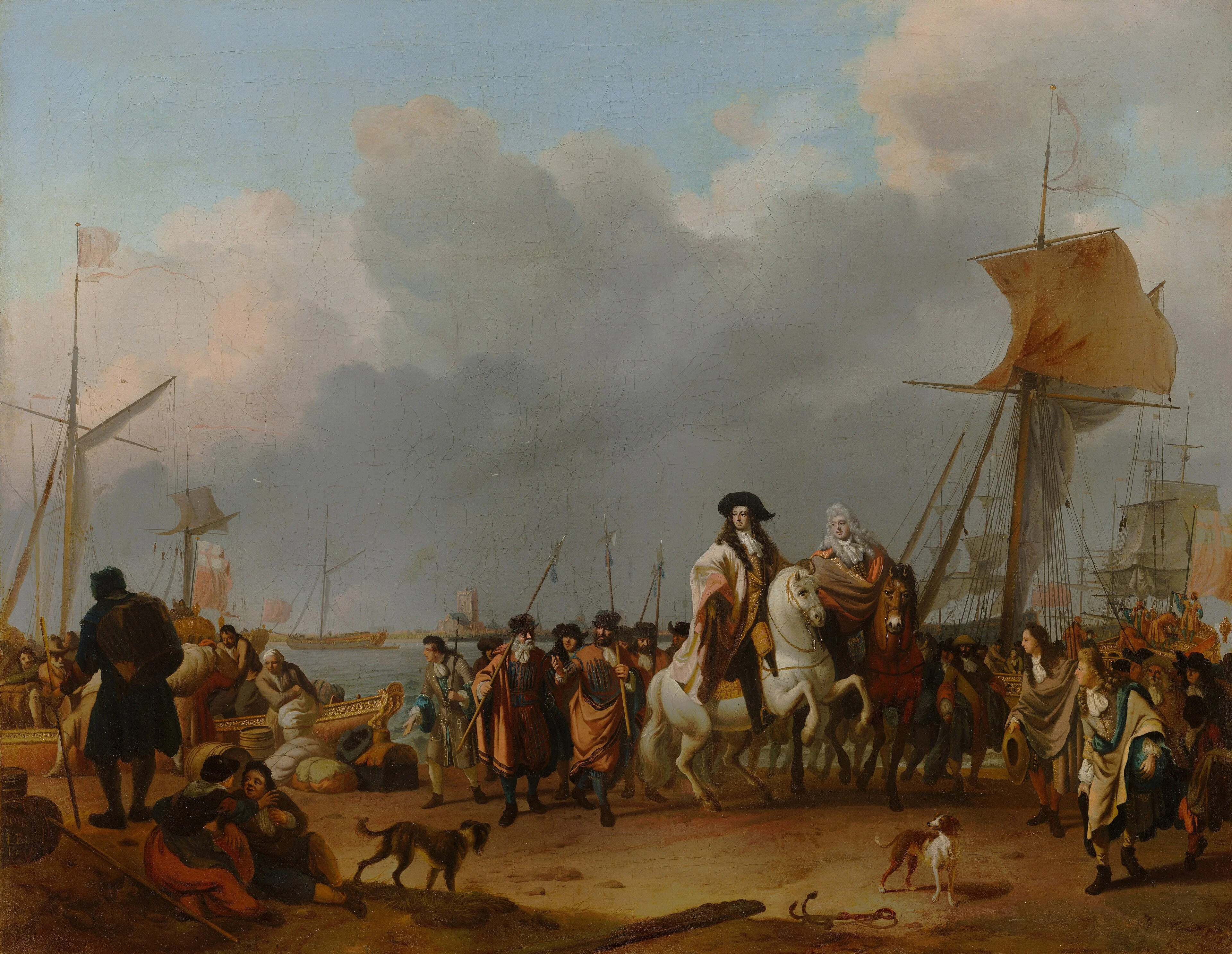 The arrival of King-Stadholder Willem III in the Oranjepolder, 31 January 1691, detail