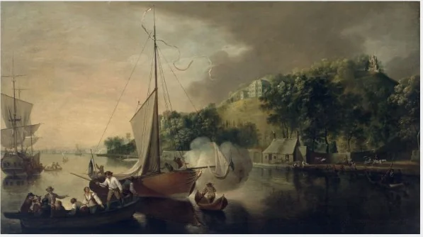 Boats on the River Lee below Tivoli, County Cork, detail
