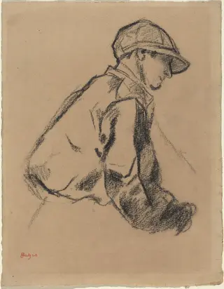 Study of a Jockey, by Edgar Degas, charcoal, 1884