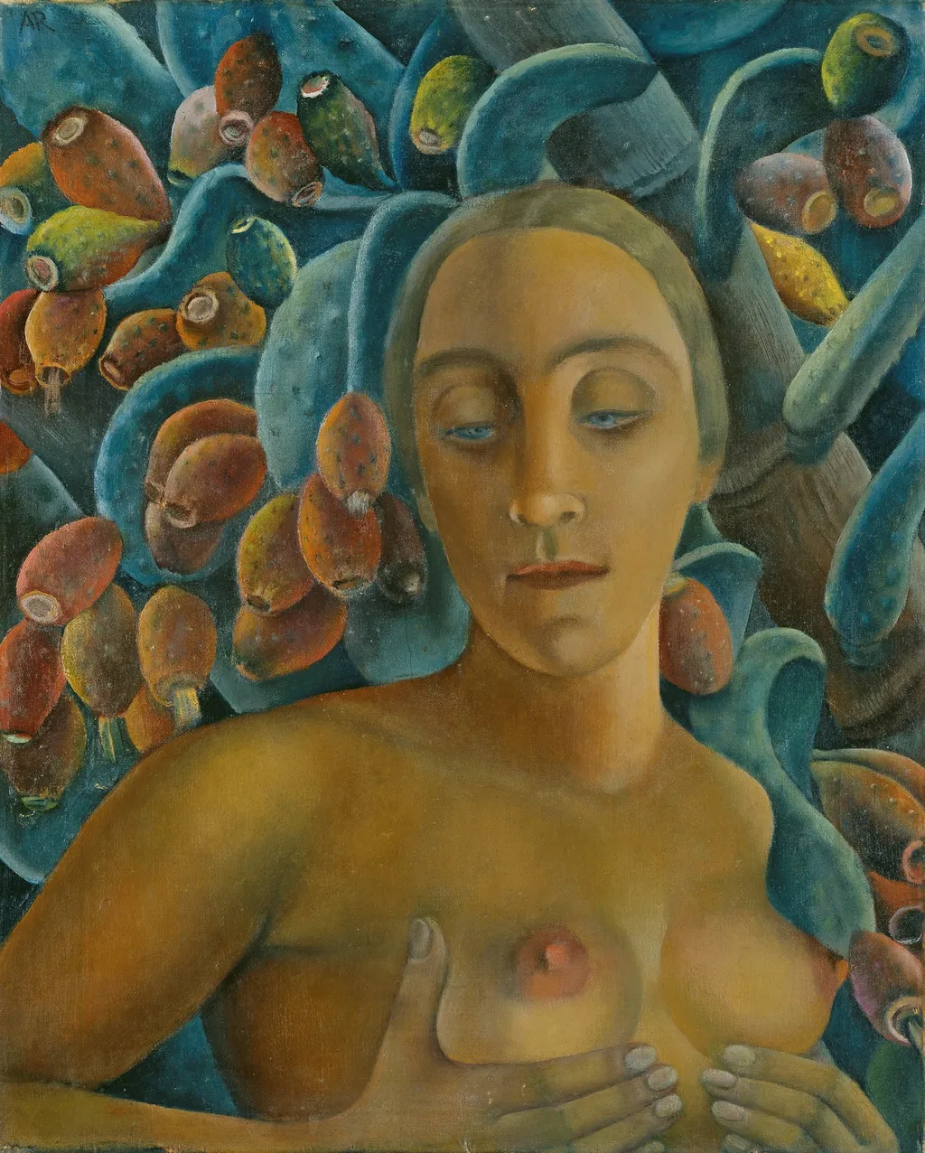 Female Nude in front of a Prickly Pear, by Anita Rée, oil, 1923