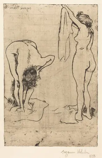 Femmes s'essuyant (Women Drying Themselves), by Suzanne Valadon, ink, 1893