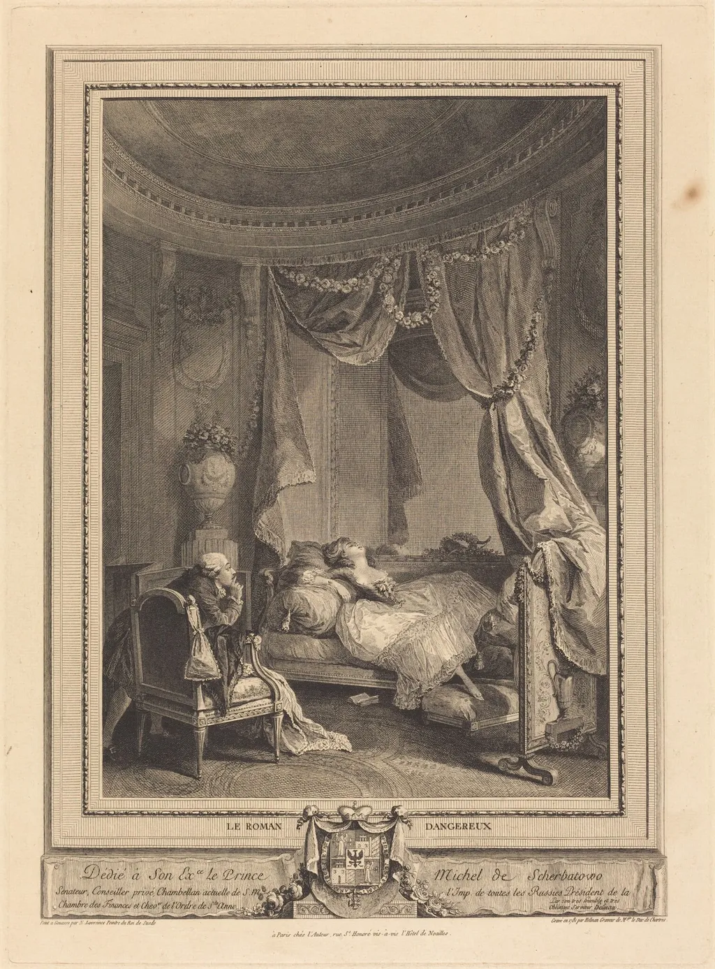 Le roman dangereux, by Isidore-Stanislas Helman, ink, 1781