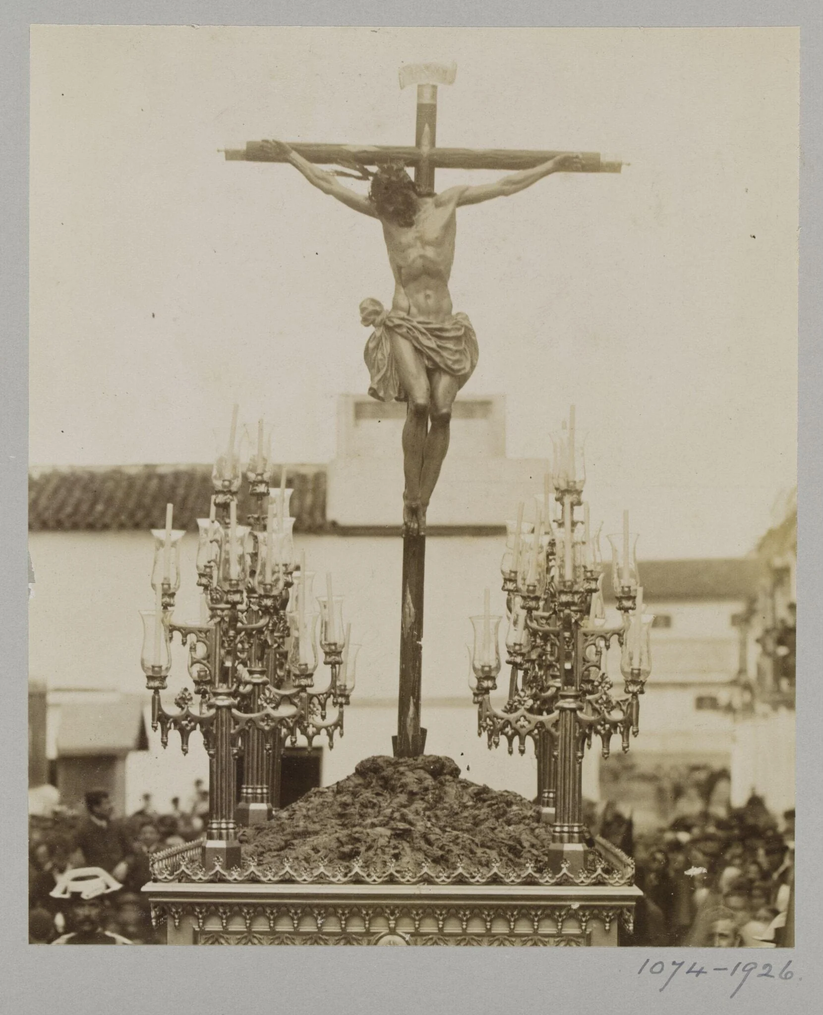 Processional statuary group belonging to the Fraternity of the Parish of San Bernardo, Seville', albumen print, late 19th century, detail
