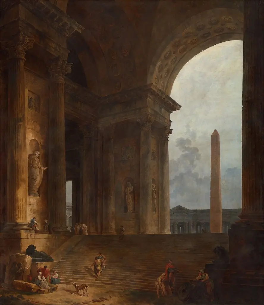 The Obelisk, by Hubert Robert, oil, 1794