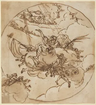 The Apotheosis of San Vitale, by Ubaldo Gandolfi, chalk, 1781