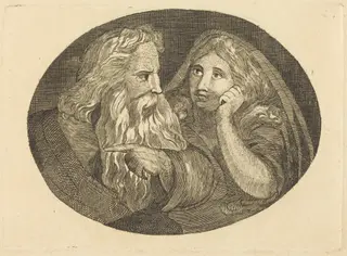 Lear and Cordelia, by Butts, Jr., Thomas, ink, 1807
