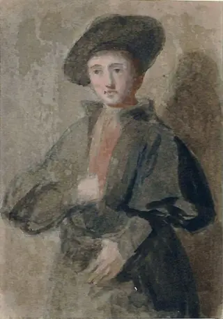 Two studies from Andrea del Sarto, by Clarkson Frederick Stanfield, watercolor, 1820