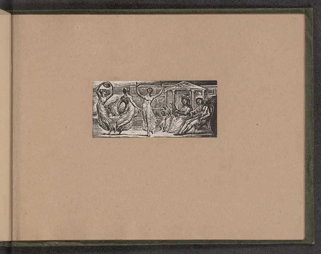 Menalcas Watching Women Dance, by William Blake, ink, 1821