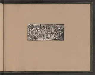 Menalcas Watching Women Dance, by William Blake, ink, 1821