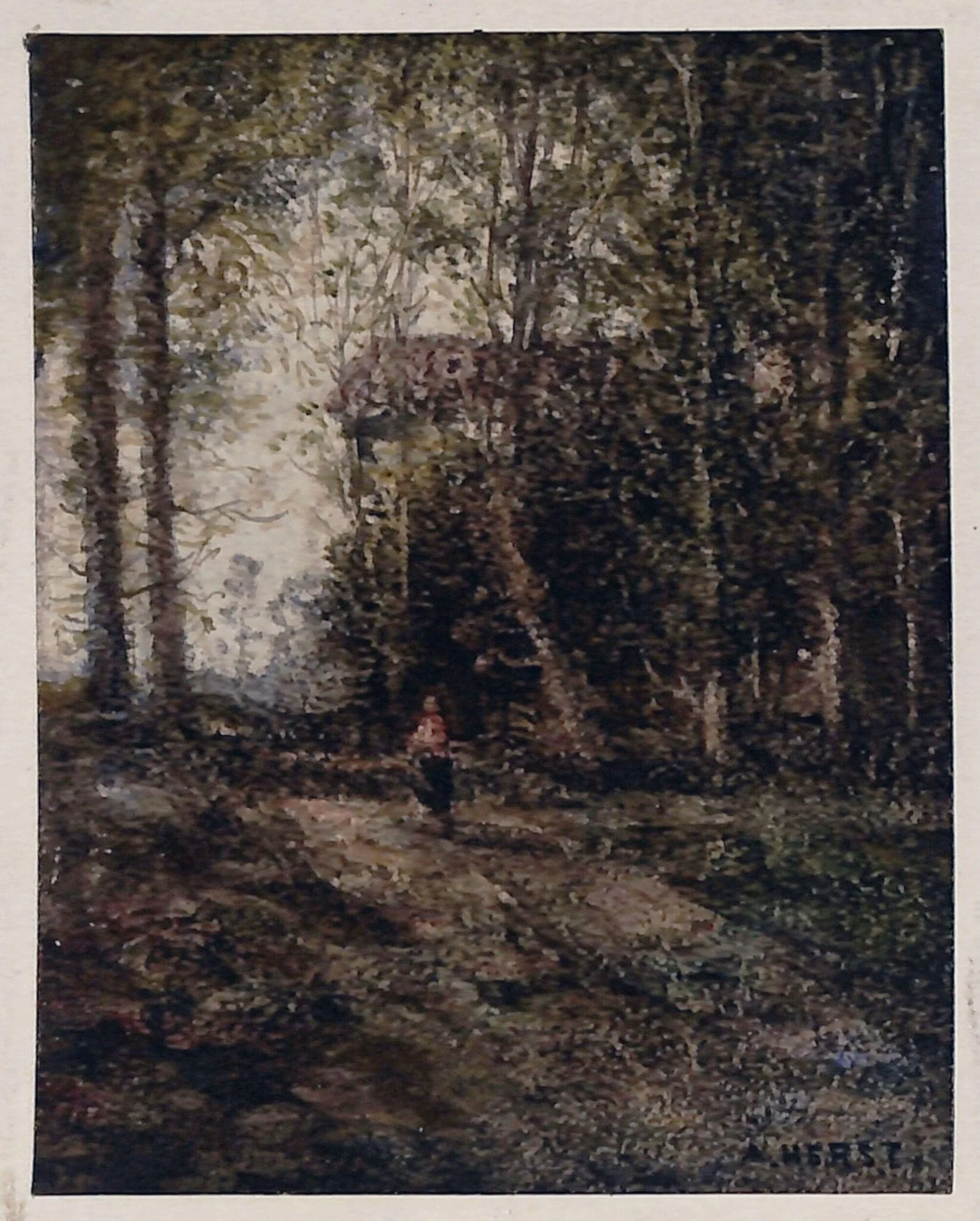 Landscape with house, detail