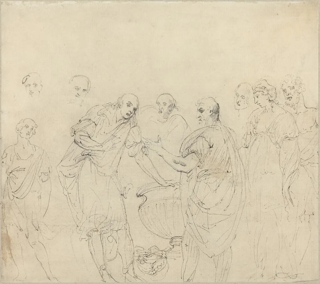 Mucius Scaevola [recto], by John Hamilton Mortimer, ink, 1760