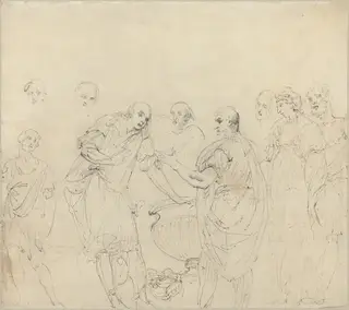 Mucius Scaevola [recto], by John Hamilton Mortimer, ink, 1760