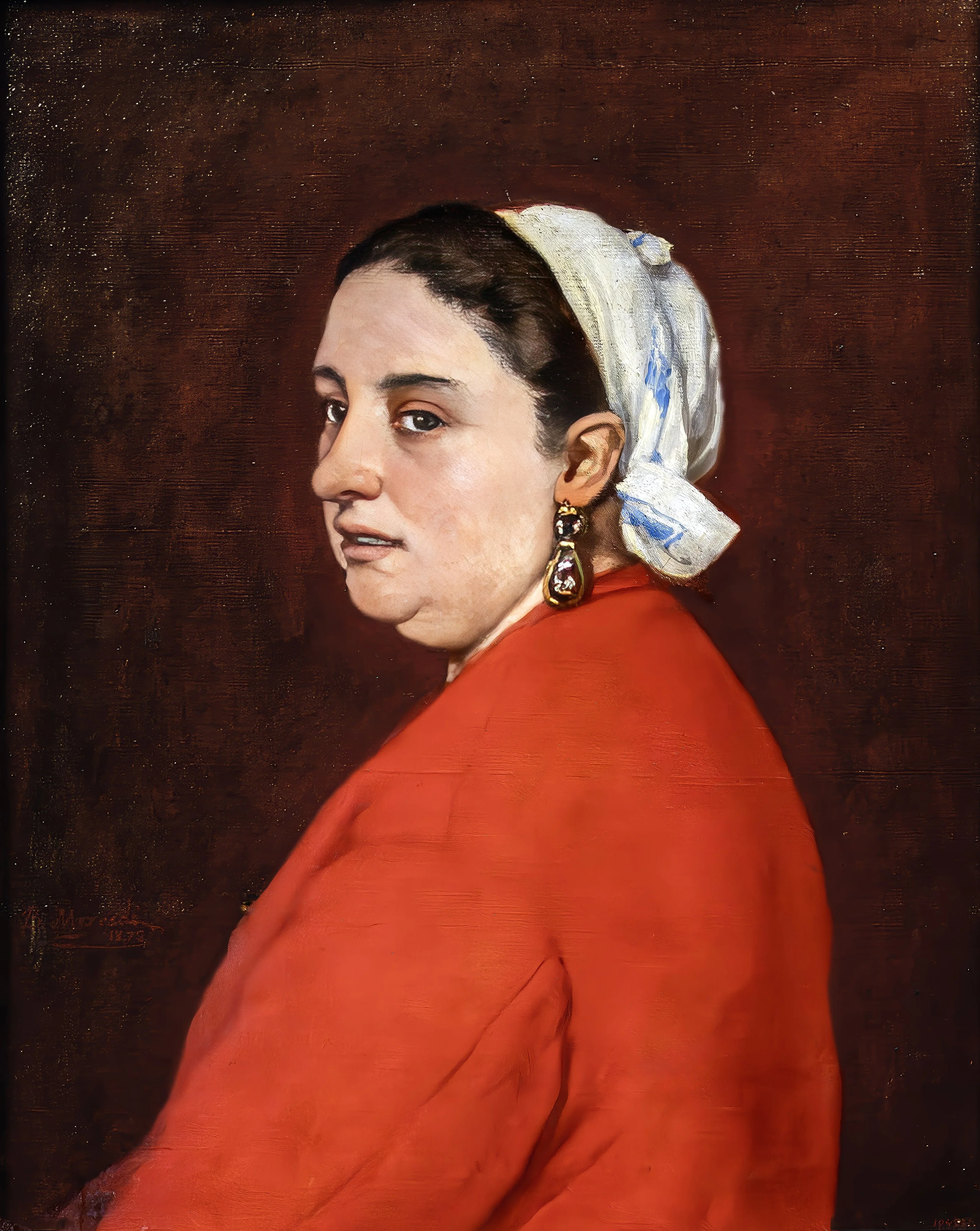 Portrait of Senyora Anita with Red Dress, detail