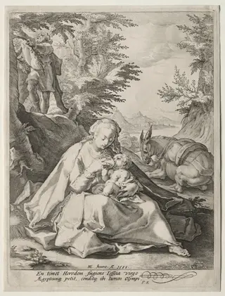 Rest on the Flight into Egypt, by Jacob Matham, 1589