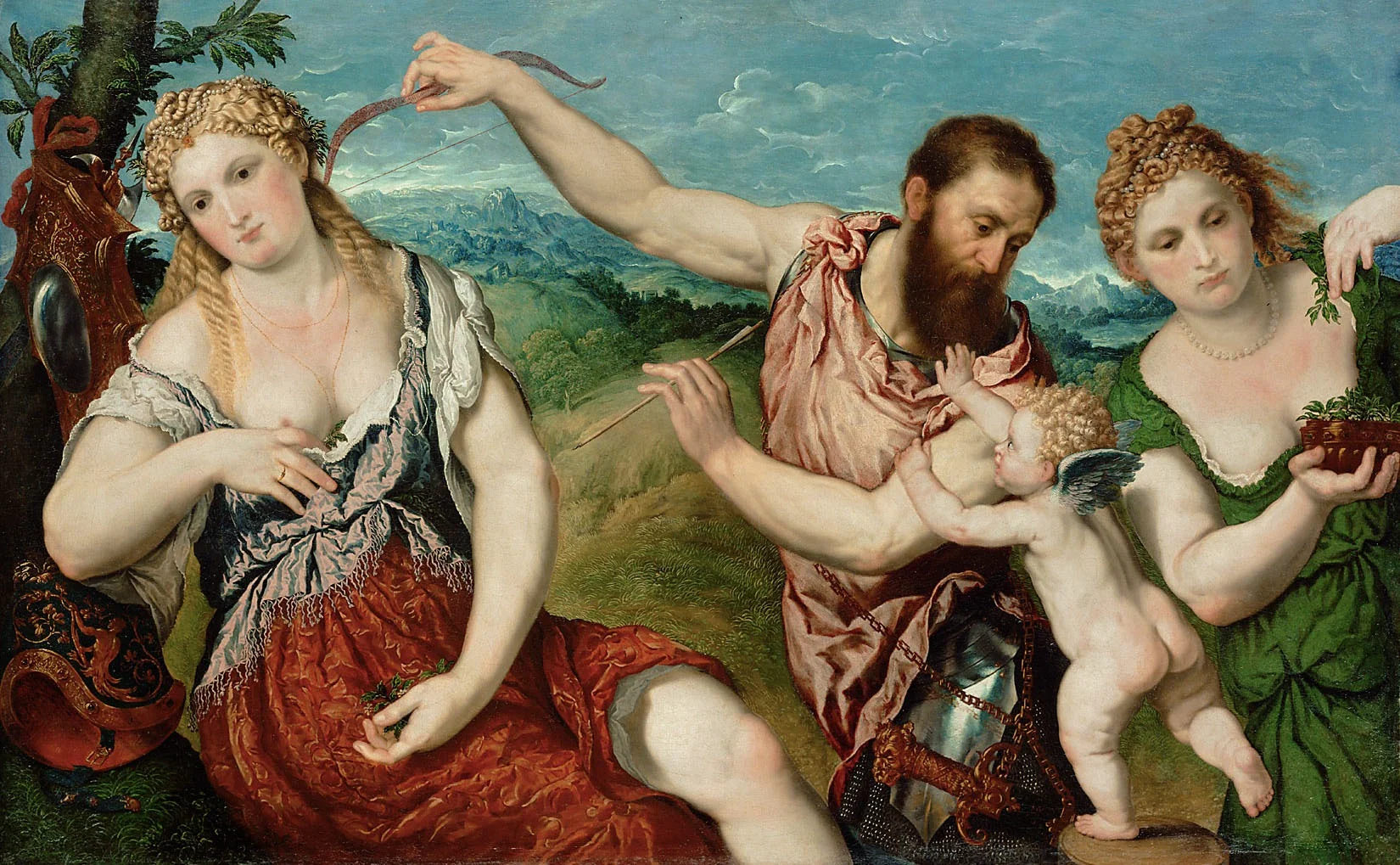 Allegoy (Mars, Venus, Flora and Cupid), detail