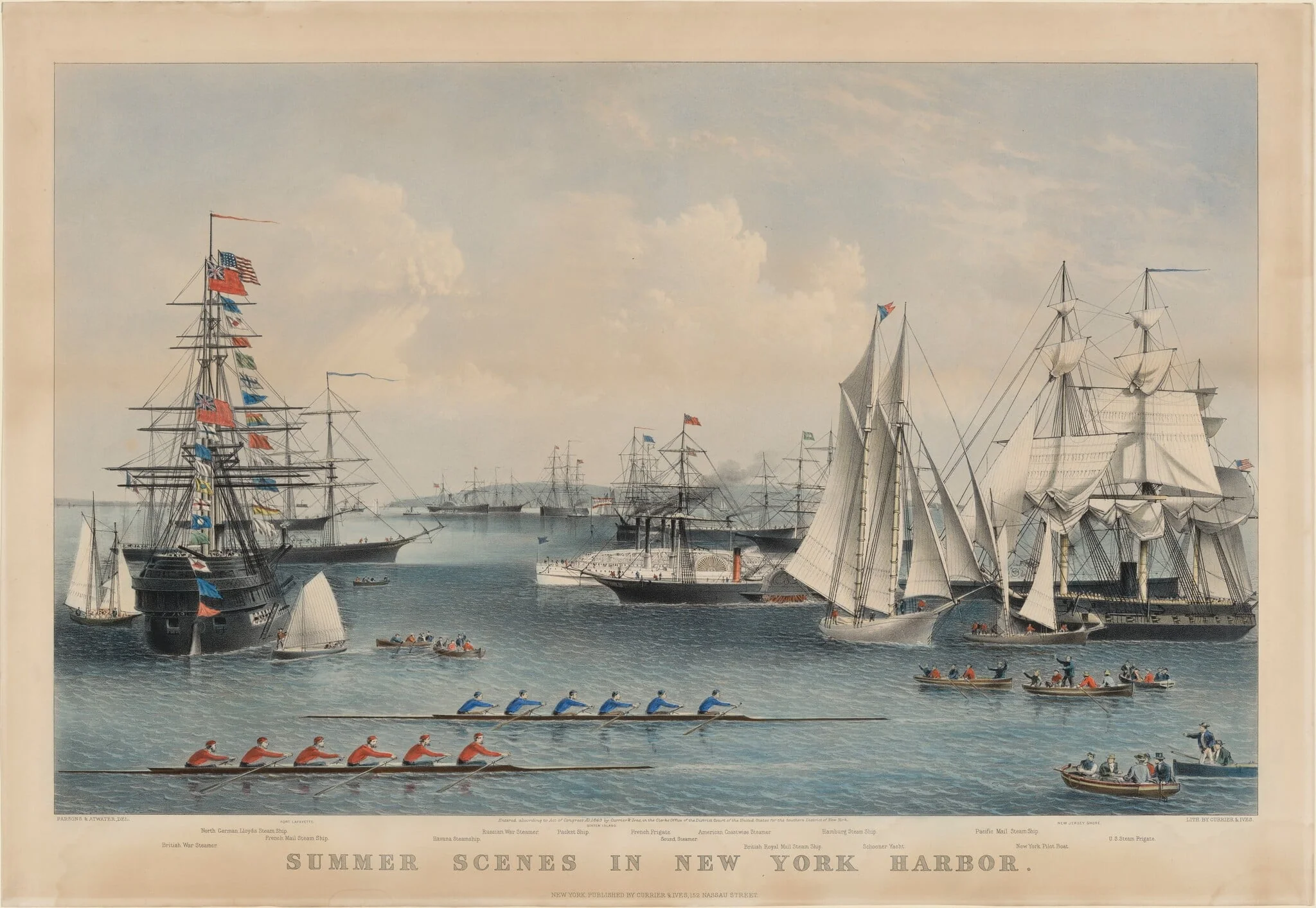 Summer Scenes in New York Harbor, detail