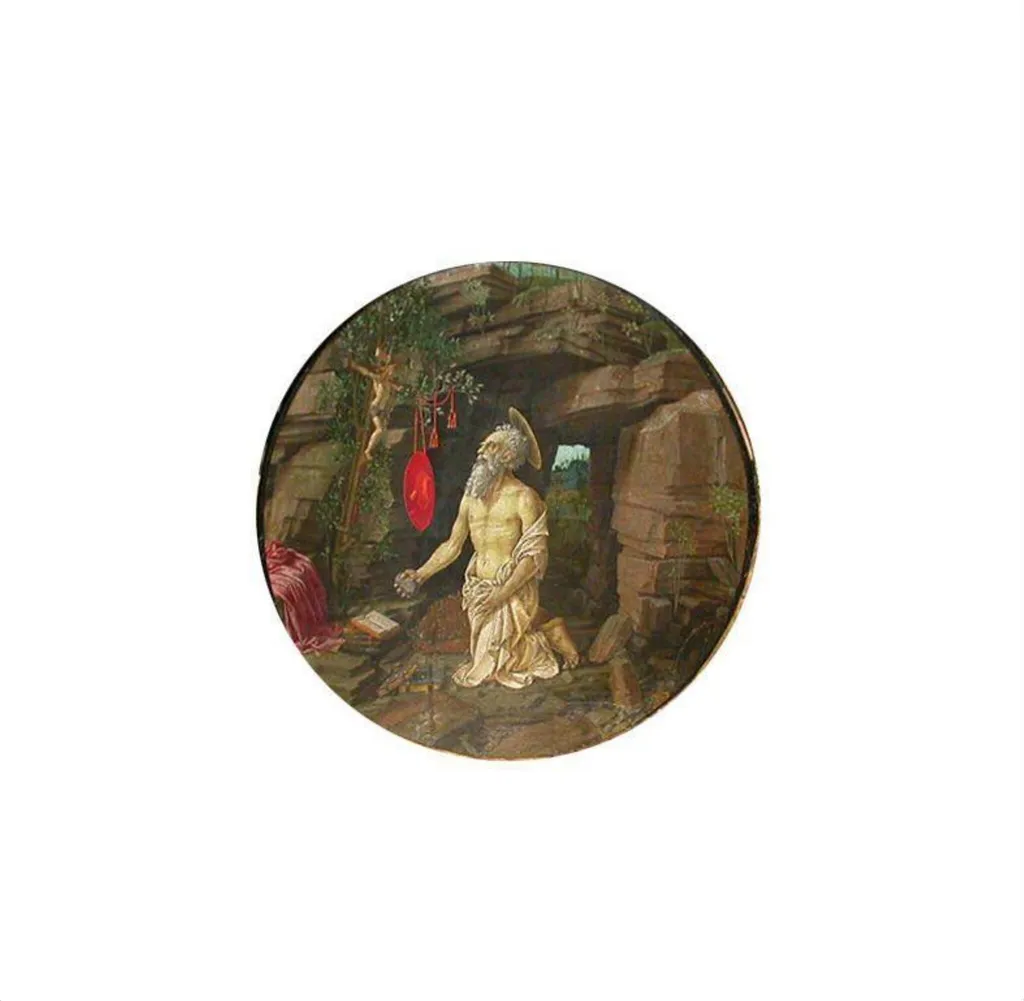 St Jerome in the desert, by Francesco Granacci, paint, 1490