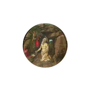 St Jerome in the desert, by Francesco Granacci, paint, 1490