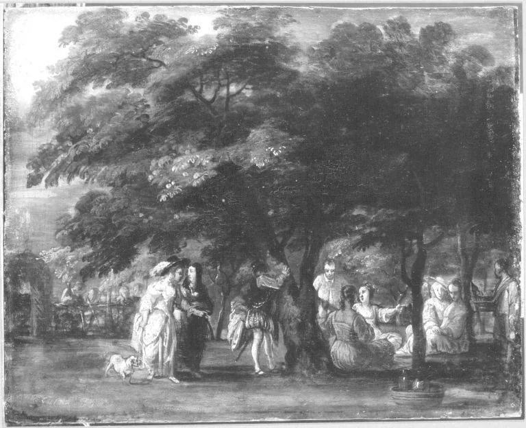 Gesellschaft im Walde, detail