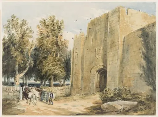 Gateway to Rhuddlan castle, by David Cox, watercolor, 1850