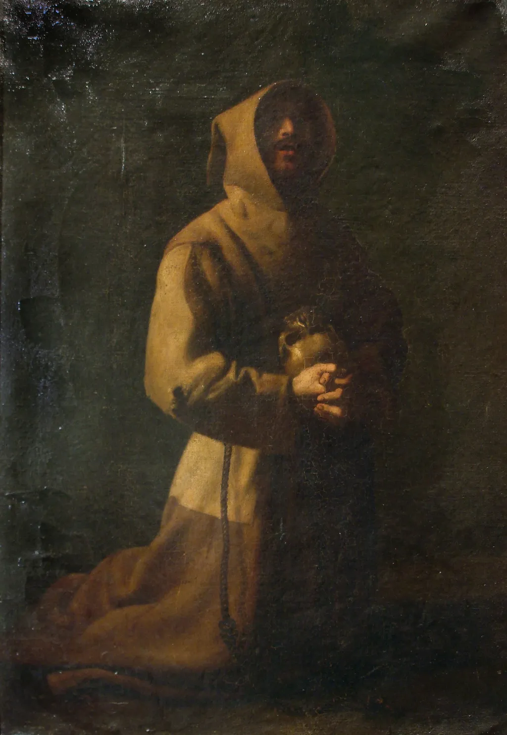 Saint Francis in meditation, by Francisco de Zurbarán, oil