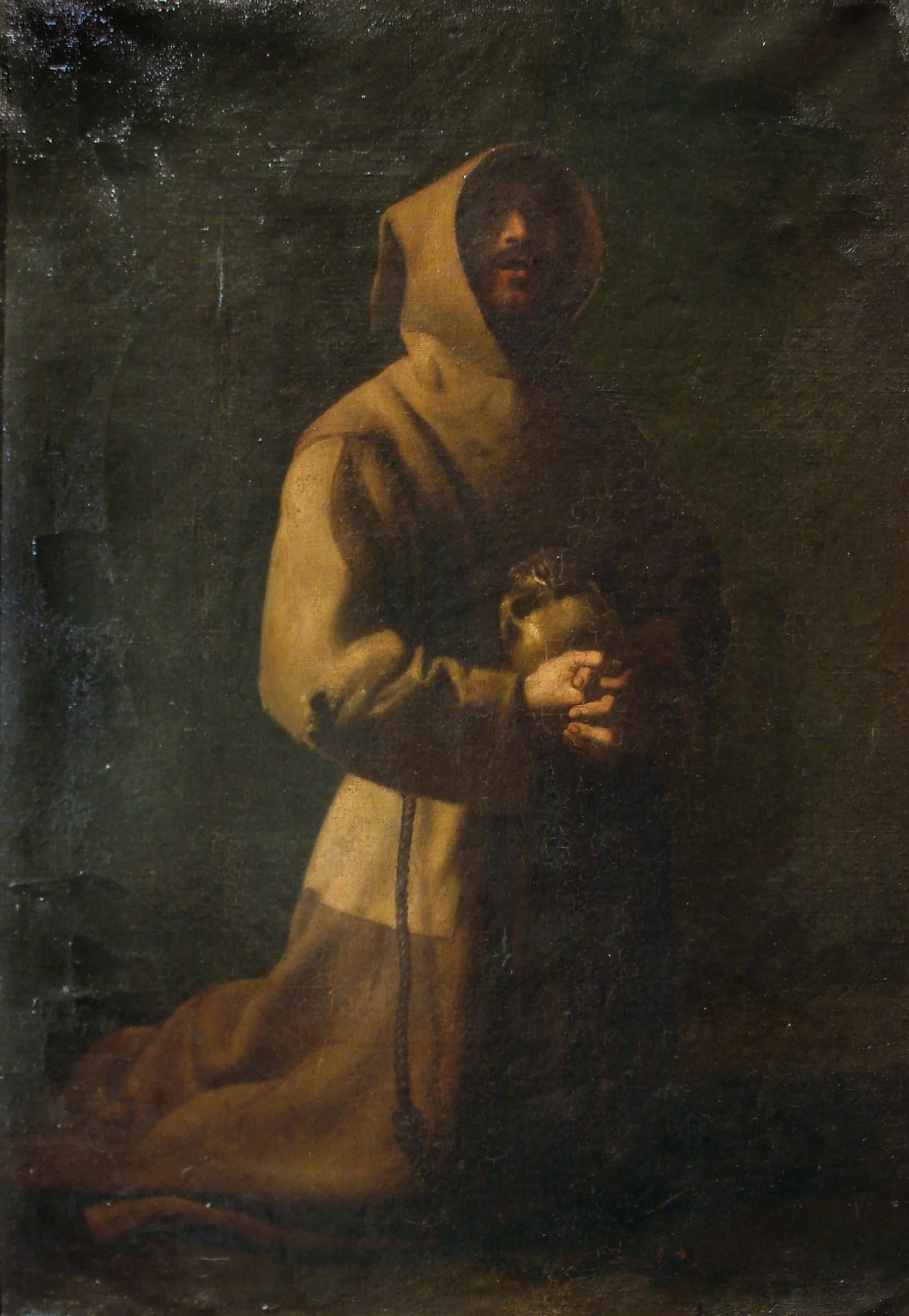 Saint Francis in meditation, detail