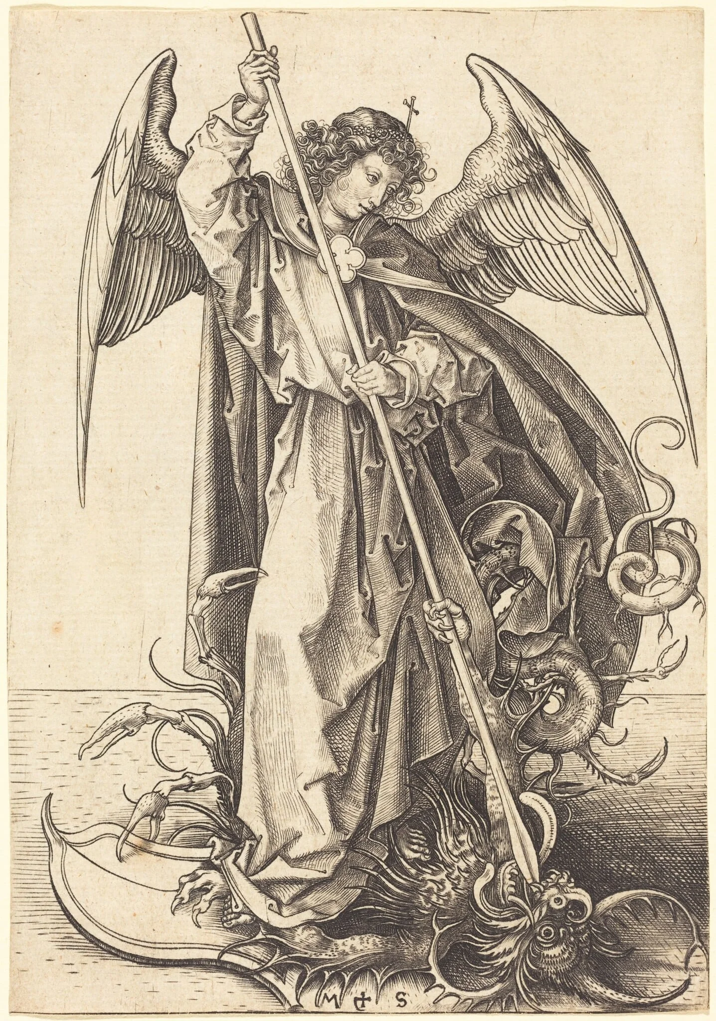 Saint Michael Slaying the Dragon, detail