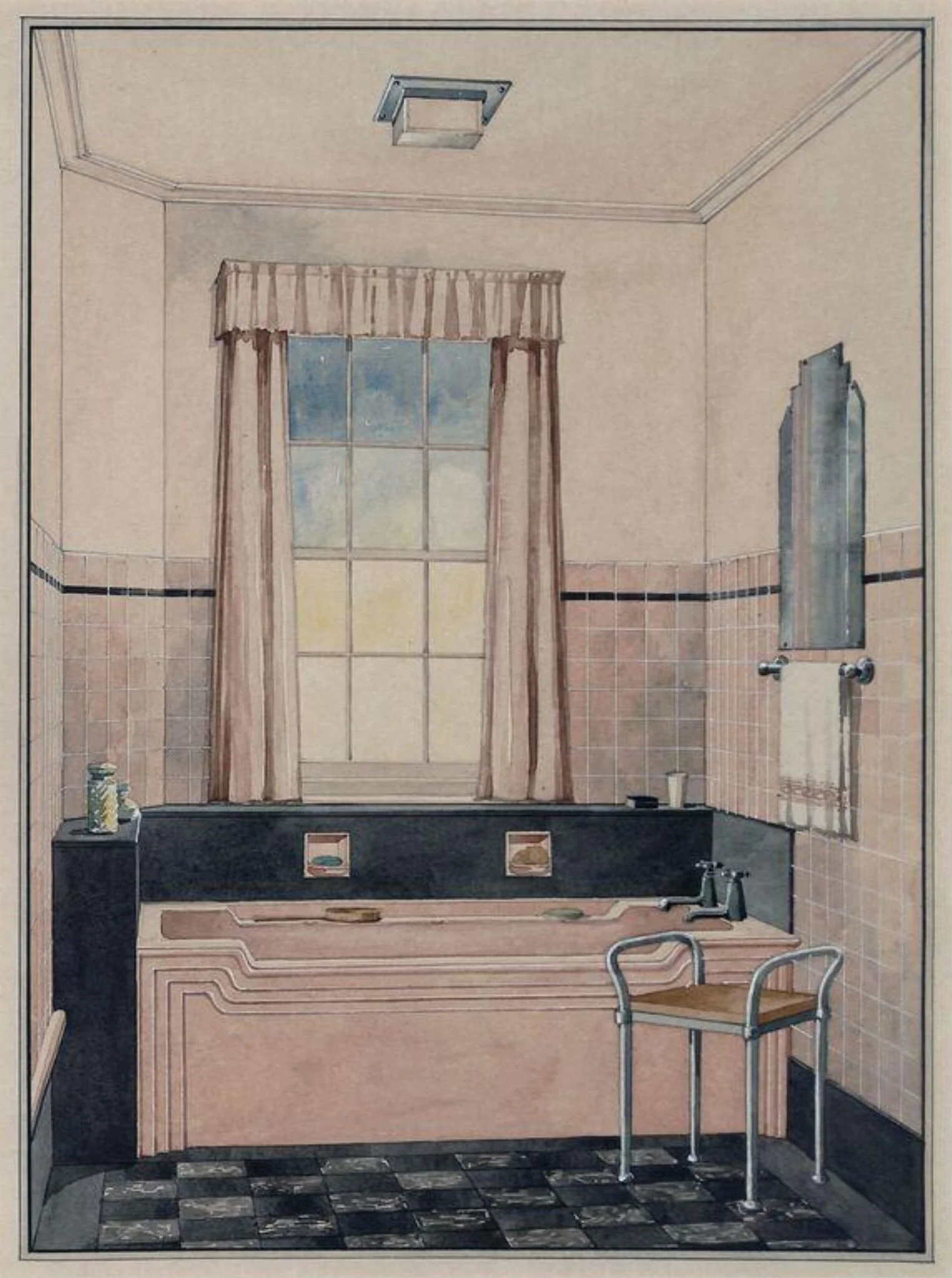 Design for a bathroom, detail