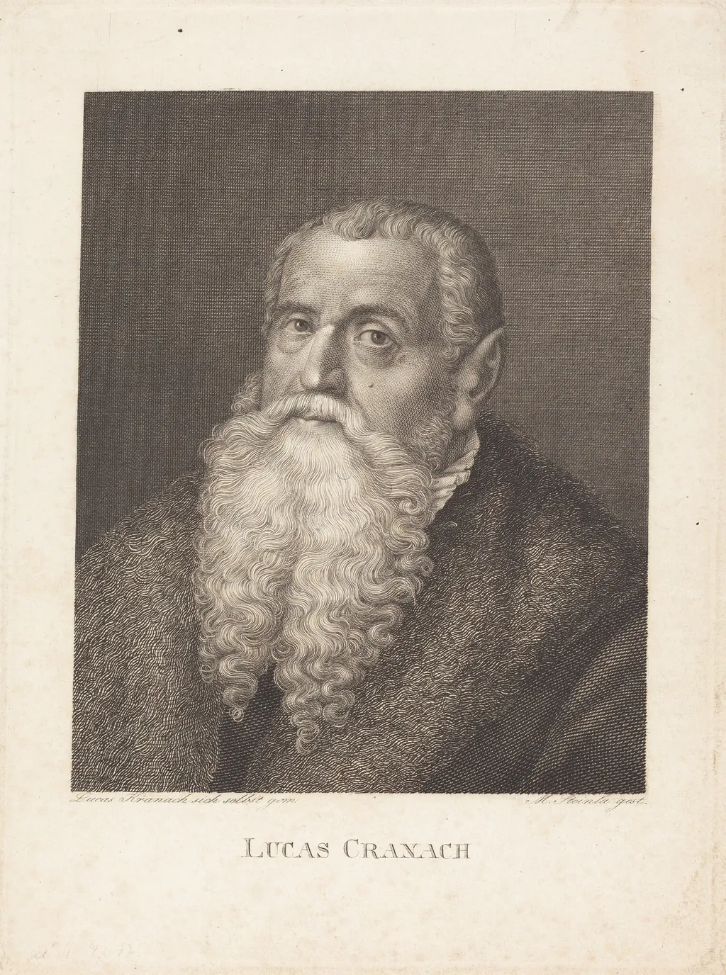 Lucas Cranach, by Moritz Steinla, ink, 1824