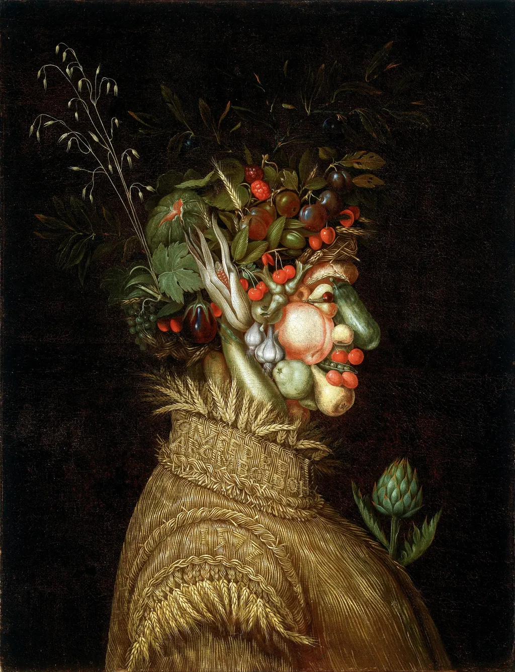 Allegorical Portrait- "Summer", by Giuseppe Arcimboldo, oil, 1572