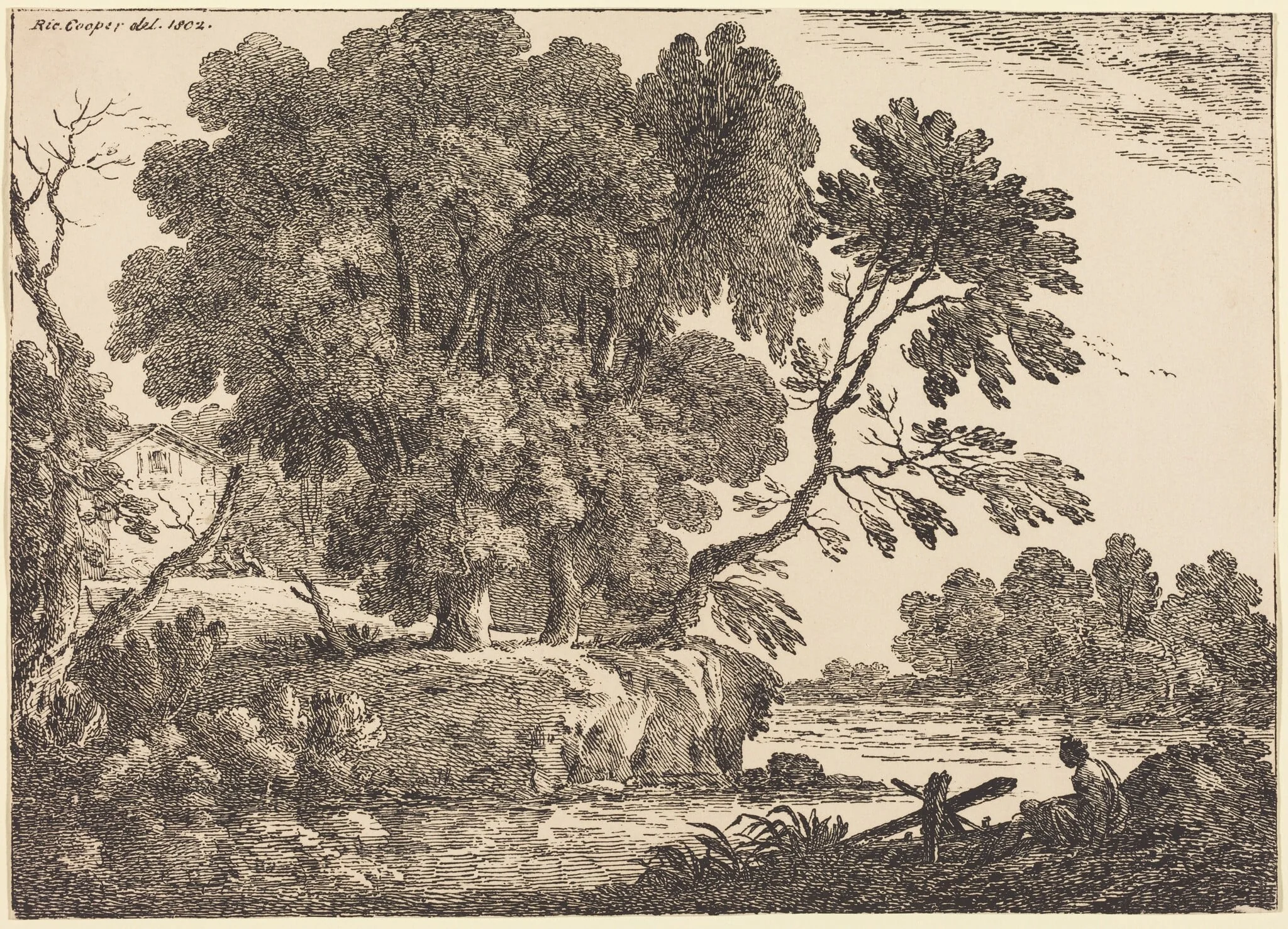 Landscape with Group of Trees Surrounded by Water, detail