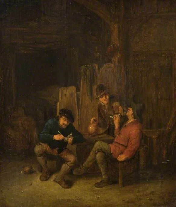 Peasants smoking, detail