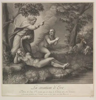 Creation of Eve, by Jean-Baptiste Haussard, 1750